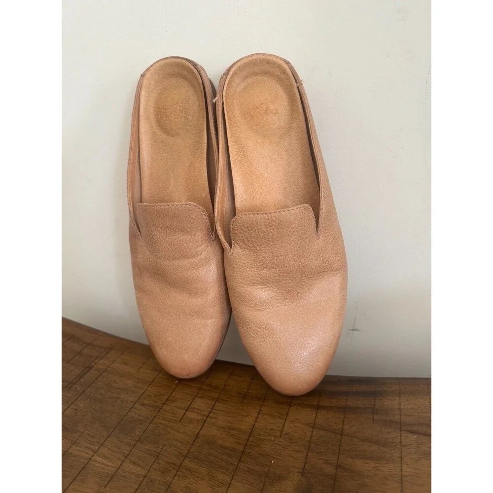Dansko Women’s 39 Tan Leather Backless Loafer Mules Slip On Comfort Shoes